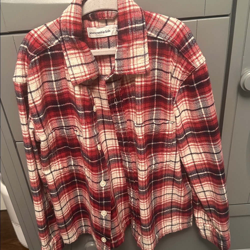 Abercrombie Kids Red, Navy and White Plaid Shirt - Like New